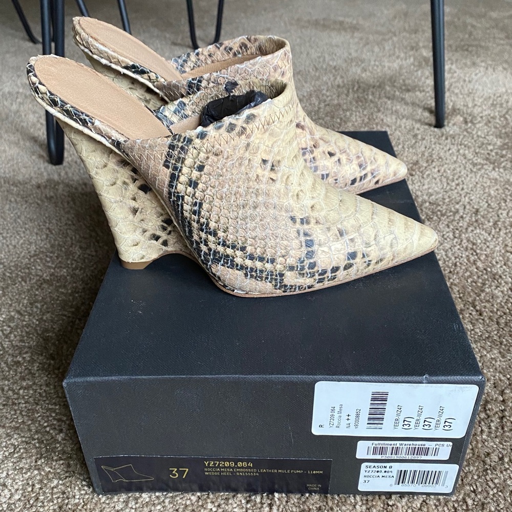 WOMENS YEEZY SEASON 8 PYTHON HEELS
